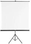 hama 00021574 Leinwand mit Stativ, 155 x 155 cm, 2in1, mobiles Set, Teleskoprohr,