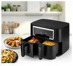 GourmetMaxx GOURMETmaxx Hei&szlig;luft-Fritteuse Doppelkorb 2x 4l schwarz...