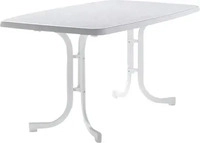 SIEGER 153/W, Sieger 153/W Boulevard-Klapptisch Mecalit 150x90x72 cm, wei&szlig;