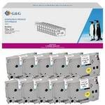 10er Set G&G 5T231-10TD Kompatibel ersetzt Brother TZe-231 Bandfarbe: Wei&szlig;