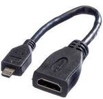 VALUE HDMI High Speed Kabel mit Ethernet, HDMI BU - Micro HDMI ST, 0,15 m 11.99.5584