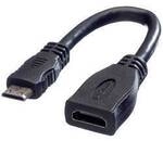 VALUE HDMI High Speed Kabel mit Ethernet, HDMI BU - Mini HDMI ST, 0,15 m 11.99.5586