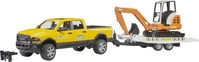 BRUDER 02546, bruder Baufahrzeug Modell RAM 2500 Power Wagon Service+Minibagger