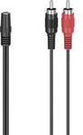 hama 00205186 Audio-Adapter, 2 Cinch-Stecker - 3,5-mm-Klinken-Kupplung Stereo
