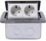 Heitronic 40462 2fach Fu&szlig;boden-Einbausteckdose IP20 Silber
