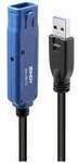 LINDY USB-Kabel USB 3.2 Gen1 USB-A Stecker, USB-A Buchse 30.00 m Schwarz, Blau 43362