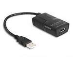 Delock USB 2.0 Adapter [1x USB 2.0 Stecker A - 1x USB 2.0 Buchse A, DC-Buchse 3.5 mm]