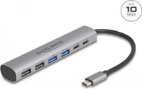 DELOCK 64232, Delock 64232 USB-Hub 4+2 Port USB-A, USB-C USB 3.2 Gen2 10 GBit/s mit