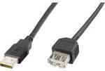 Digitus USB-Kabel USB-A Stecker, USB-A Buchse 1.80 m Schwarz AK-300200-018-S