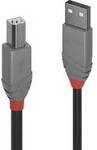 LINDY USB-Kabel USB 2.0 USB-A Stecker, USB-B Stecker 10.00 m Schwarz 36677