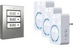 m-e modern-electronics 100171 Funkklingel Komplett-Set beleuchtet, klangaktiv, mit