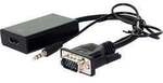 VALUE Adapterkabel VGA+Audio zu HDMI, 0,15 m 12.99.3117