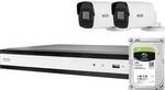 ABUS ABUS Komplett-Set mit 2 PoE Mini Tube-Kameras + Rekorder TVVR36423T LAN