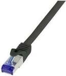 LogiLink C6A143S RJ45 USB-Kabel CAT 6a S/FTP 50.00 m Schwarz 1 St.