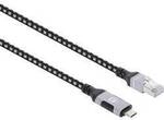 Manhattan USB-Kabel USB 3.2 Gen1 RJ45, USB-C&reg; Stecker 200 cm Schwarz/Silber