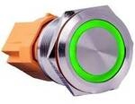 Joy-it Button22C-01 Button22C-01 Schalter 250 V rastend Gr&uuml;n (&Oslash; x L) 24.80 mm...