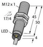 Turck Induktiver Sensor b&uuml;ndig NPN, Wechsler BI4-M12-VN6X 1643300