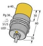 Turck Induktiver Sensor nicht b&uuml;ndig PNP, Schlie&szlig;er NI25-G47-AP4X 15646