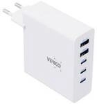 Verico Mojo 140W GaN 5 USB Ladeger&auml;t 140 W 2x USB-A, 3x USB-C&reg; USB PD 3.0 Wei&szlig;