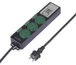 Sygonix SY-6786454 Gartensteckdose mit Zeitschaltuhr 3fach Schwarz, Gr&uuml;n