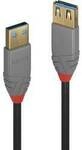 LINDY USB-Kabel USB 3.2 Gen1 USB-A Stecker, USB-A Buchse 2.00 m Schwarz 36762