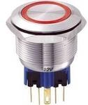 TRU COMPONENTS 701803 GQ25-11E/R/12V Vandalismusgesch&uuml;tzter Drucktaster 250...
