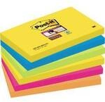 Post-it Haftnotiz 6556SR 127 mm x 76 mm Neongr&uuml;n, Neonorange, Ultrablau, Ultragelb,