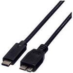 ROLINE USB 3.2 Gen 1 Kabel, C-Micro B, ST/ST, schwarz, 0,5 m 11.02.9005