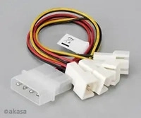 AKASA AK-CB001, PC-L&uuml;fter Y-Kabel [4x PC-L&uuml;fter Stecker 3pol. - 1x