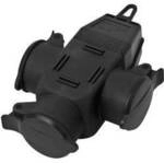 interB&auml;r 9007-004.01 3fach-Kupplung Gummi 230 V Schwarz IP44