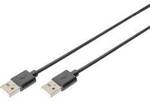 Digitus USB-Kabel USB 2.0 USB-A Stecker, USB-A Stecker 1.00 m Schwarz AK-300100-010-S
