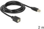 Delock USB-Kabel USB 2.0 USB-B Stecker, USB-B Buchse 2.00 m Schwarz 83427
