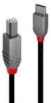 LINDY USB-Kabel USB 2.0 USB-C&reg; Stecker, USB-B Stecker 2.00 m Schwarz 36942