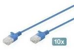 Digitus DK-1618-030S-B-10 RJ45 Patchkabel CAT 6 U/UTP 3 m Blau 10 St.