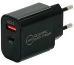 IWH USB Ladeger&auml;t 30 W 1x USB-A, 1x USB-C&reg; USB PD, QC 3.0 Schwarz Innenbereich