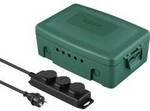 Sygonix SY-6797950 Verteilerbox 3fach Gr&uuml;n, Schwarz erh&ouml;hter Ber&uuml;hrungsschutz