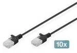 Digitus DK-1618-015S-BL-10 RJ45 Patchkabel CAT 6 U/UTP 1.5 m Schwarz 1 St.