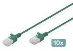 Digitus DK-1618-030S-G-10 RJ45 Patchkabel CAT 6 U/UTP 3 m Gr&uuml;n 10 St.