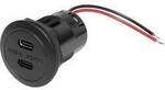 ProCar Power USB-C Doppelsteckdose PD/QC EV ohne LED max 2x 30 Watt Belastbarkeit