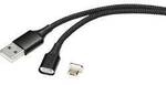 Renkforce USB-Kabel USB 2.0 USB-A Stecker, USB-Micro-B Stecker 1.00 m Schwarz