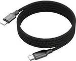 Ansmann USB-C&reg; Kabel USB-C&reg; Stecker 1.2 m Schwarz Textil-Mantel 1700-0186