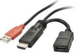 LINDY HDMI Direktstromversorgungskabel HDMI-A Stecker, USB-A Stecker, HDMI-A Buchse