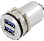 TRU COMPONENTS USB-14-BK USB A Doppeleinbaubuchse 3.0 Buchse, Einbau Inhalt: 1...