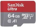 SanDisk microSDXC Ultra 64GB (140MB/s A1 Cl. 10 UHS-I) + Adapter Tablet