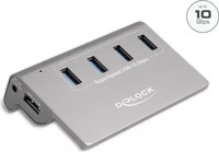 DELOCK 64181, Delock 64181 USB-Hub 4 Port USB-A, DC-Buchse 3.5 mm USB 3.2 Gen2 10