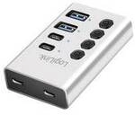 LogiLink UA0446 USB-Hub 2+2 Port USB-A, USB-C&reg; USB 3.2 Gen1 5 GBit/s Aluminium