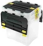 CONRAD 31643 Aufbewahrungsbox (L x B x H) 42 x 31 x 34 cm Transparent 1 St.