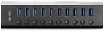 LINDY 43370 USB-Hub 10 Port USB-A USB 3.0 5 GBit/s Schwarz 43370