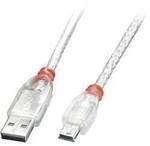 LINDY USB-Kabel USB 2.0 USB-A Stecker, USB-Mini-B Stecker 0.20 m Transparent...