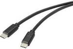 Renkforce USB-Kabel USB 2.0 USB-C&reg; Stecker 1.00 m Schwarz mit antimikrobieller